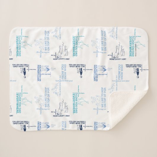 Dr. Seuss | Vatertag Zitatmuster Sherpadecke (Vorderseite (Horizontal))