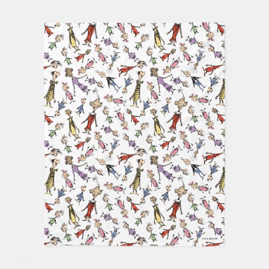 Dr. Seuss Whoville Characters Festive Pattern Fleecedecke (Vorderseite)
