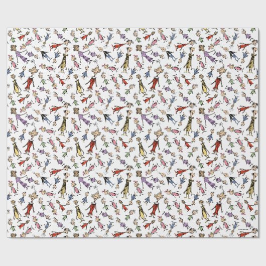 Dr. Seuss Whoville Characters Festive Pattern Geschenkpapier (Flach)