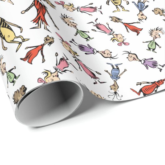 Dr. Seuss Whoville Characters Festive Pattern Geschenkpapier (Rolleneckpunkt)