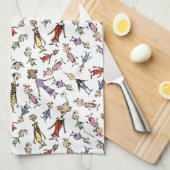 Dr. Seuss Whoville Characters Festive Pattern Geschirrtuch (Viertel Falte)