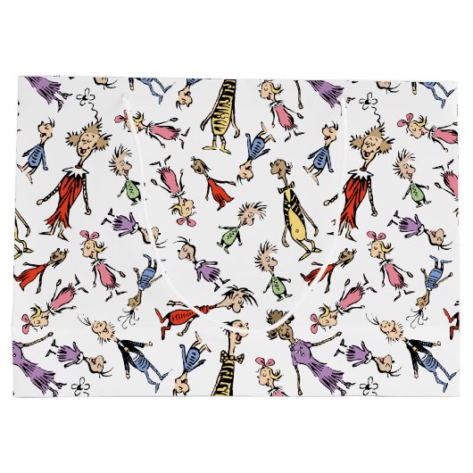 Dr. Seuss Whoville Characters Festive Pattern Große Geschenktüte (Rückseite)