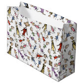 Dr. Seuss Whoville Characters Festive Pattern Große Geschenktüte (Vorderseite Schrägansicht)