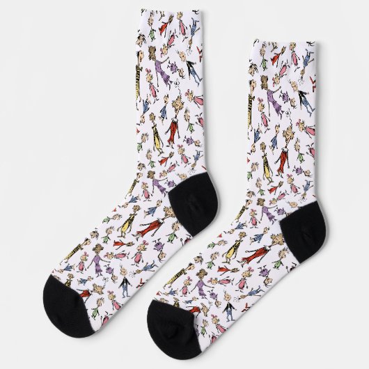 Dr. Seuss Whoville Characters Festive Pattern Socken (Linkes Detail)