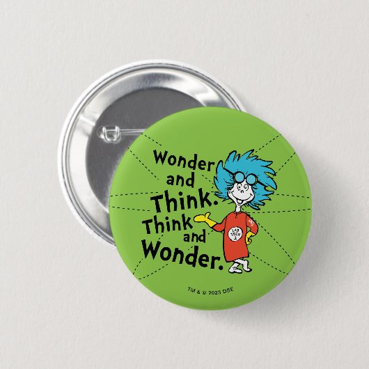 Dr. Seuss | Wonder and Think. Denken Sie nach. Button (Vorne & Hinten)