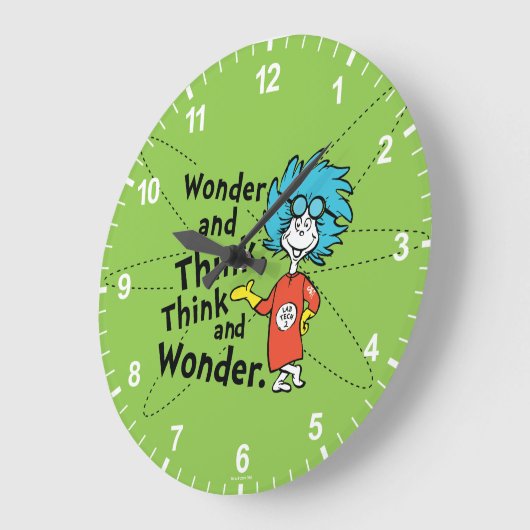 Dr. Seuss | Wonder and Think. Denken Sie nach. Große Wanduhr (Winkel)