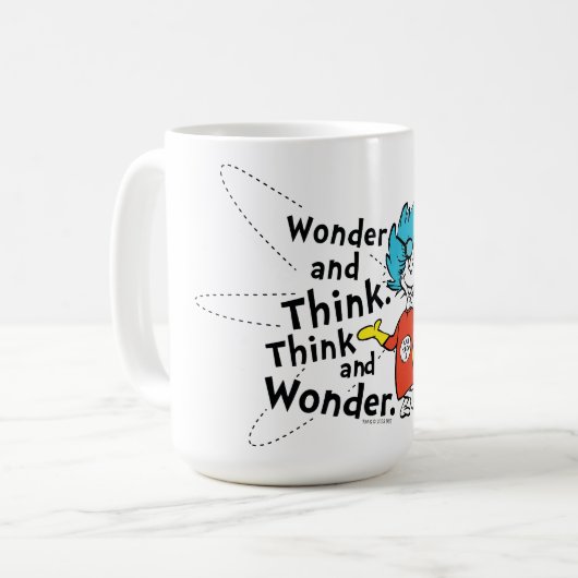 Dr. Seuss | Wonder and Think. Denken Sie nach. Kaffeetasse (Vorderseite Links)
