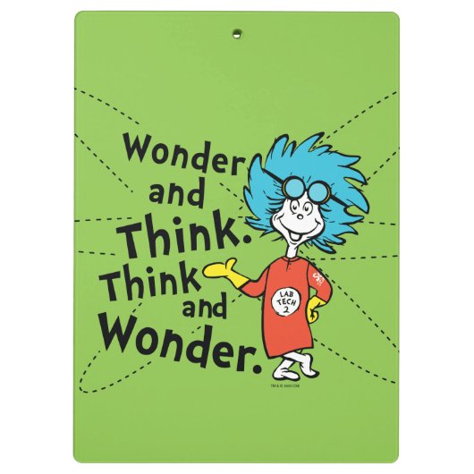 Dr. Seuss | Wonder and Think. Denken Sie nach. Klemmbrett (Rückseite)