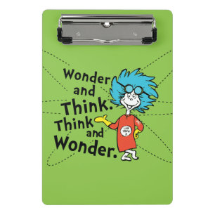 Dr. Seuss Wonder and Think. Denken Sie nach. Mini Klemmbrett