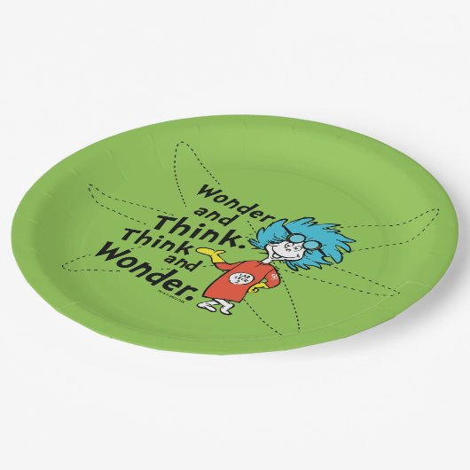 Dr. Seuss | Wonder and Think. Denken Sie nach. Pappteller (Schrägansicht)