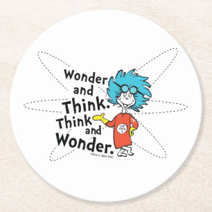 Dr. Seuss   Wonder and Think. Denken Sie nach. Runder Pappuntersetzer