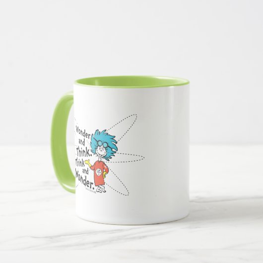 Dr. Seuss | Wonder and Think. Denken Sie nach. Tasse (Vorderseite Links)