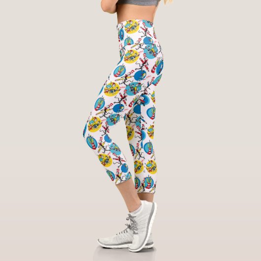 Dr. Seuss | Zeichen mit Stiften Muster Capri Leggings (Links)