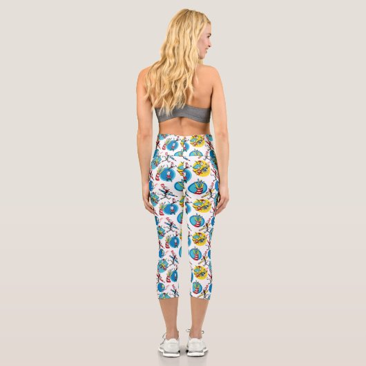 Dr. Seuss | Zeichen mit Stiften Muster Capri Leggings (Rückseite)