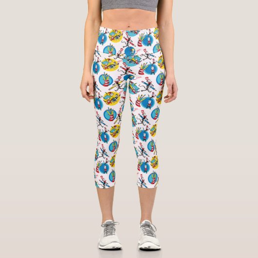 Dr. Seuss | Zeichen mit Stiften Muster Capri Leggings (Vorderseite)