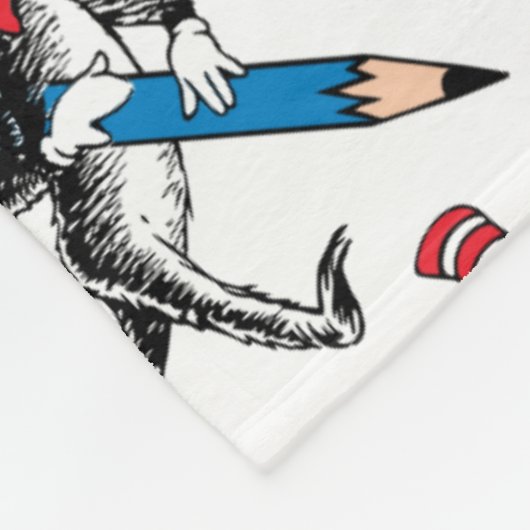 Dr. Seuss | Zeichen mit Stiften Muster Fleecedecke (Ecke)