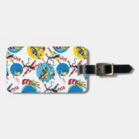 Dr. Seuss | Zeichen mit Stiften Muster Gepäckanhänger (Vorderseite horizontal)