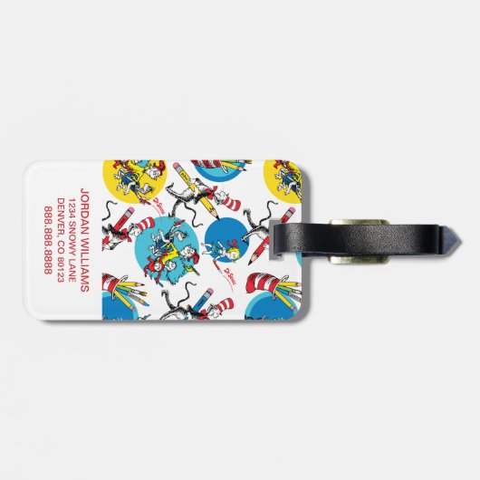 Dr. Seuss | Zeichen mit Stiften Muster Gepäckanhänger (Rückseite horizontal)