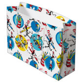 Dr. Seuss | Zeichen mit Stiften Muster Große Geschenktüte (Rückseite Schrägansicht)