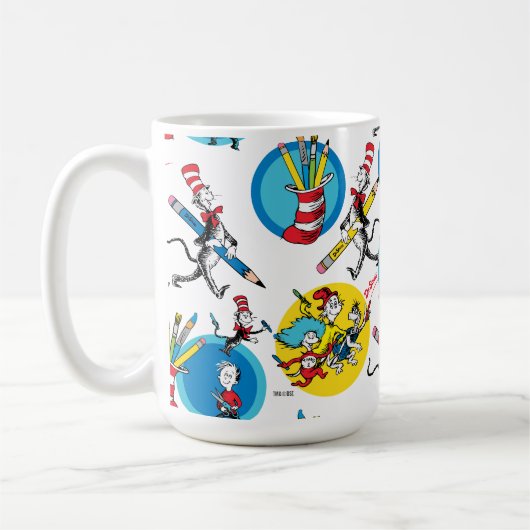 Dr. Seuss | Zeichen mit Stiften Muster Kaffeetasse (Links)