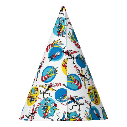 Dr. Seuss | Zeichen mit Stiften Muster Partyhütchen (Rückseite)
