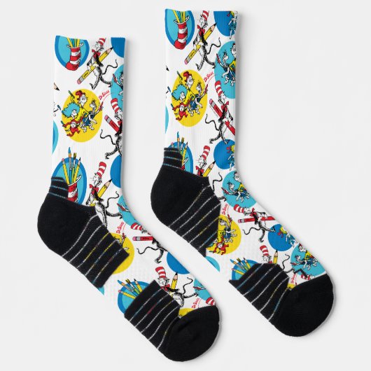 Dr. Seuss | Zeichen mit Stiften Muster Socken (Rechts)