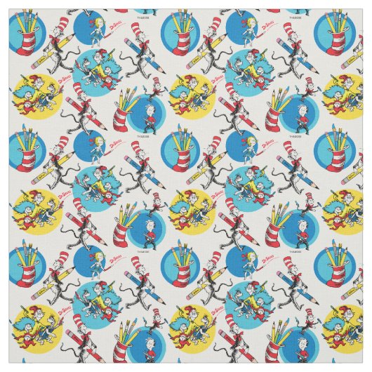 Dr. Seuss | Zeichen mit Stiften Muster Stoff (Muster)