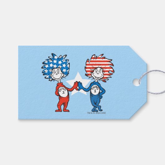 Dr. Seuss | Zwei Dinge: Patriotische Grafik Geschenkanhänger (Vorderseite (Horizontal))