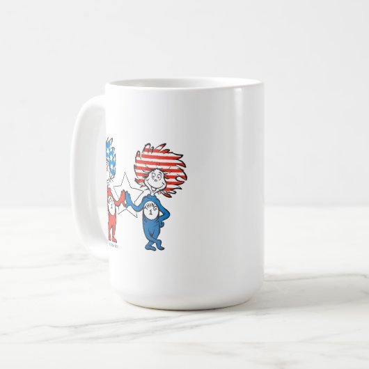 Dr. Seuss | Zwei Dinge: Patriotische Grafik Kaffeetasse (Vorderseite Links)