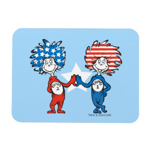 Dr. Seuss   Zwei Dinge: Patriotische Grafik Magnet