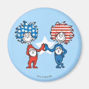 Dr. Seuss   Zwei Dinge: Patriotische Grafik Magnet