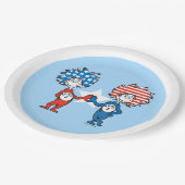 Dr. Seuss | Zwei Dinge: Patriotische Grafik Pappteller (Schrägansicht)