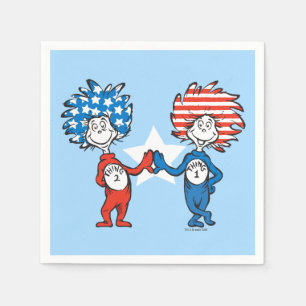Dr. Seuss Zwei Dinge: Patriotische Grafik Serviette