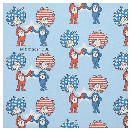 Dr. Seuss | Zwei Dinge: Patriotische Grafik Stoff (Muster)