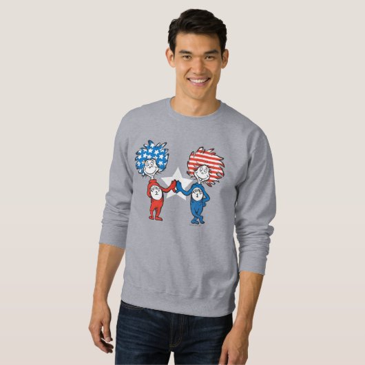 Dr. Seuss | Zwei Dinge: Patriotische Grafik Sweatshirt (Vorne ganz)