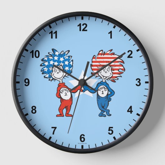 Dr. Seuss | Zwei Dinge: Patriotische Grafik Uhr (Vorderseite)