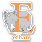 Dr. Seuss's ABC: Brief E - White | Name hinzufügen Aufkleber (Vorderseite)