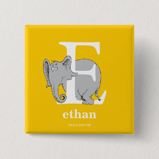 Dr. Seuss's ABC: Brief E - White | Name hinzufügen Button (Vorderseite)
