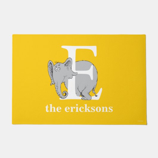Dr. Seuss's ABC: Brief E - White | Name hinzufügen Fußmatte (Vorderseite)