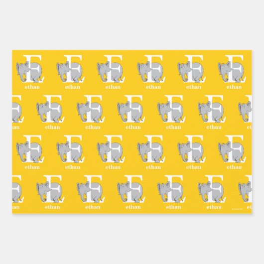Dr. Seuss's ABC: Brief E - White | Name hinzufügen Geschenkpapier Set (Vorderseite 2)