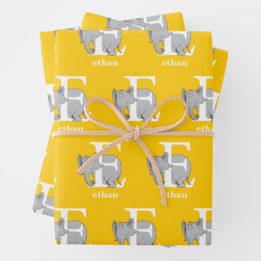 Dr. Seuss's ABC: Brief E - White | Name hinzufügen Geschenkpapier Set (Beispiel)