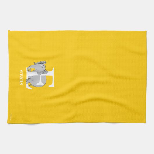 Dr. Seuss's ABC: Brief E - White | Name hinzufügen Geschirrtuch (Horizontal)