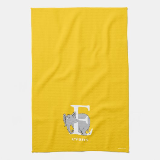 Dr. Seuss's ABC: Brief E - White | Name hinzufügen Geschirrtuch (Vertikal)