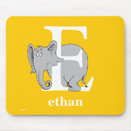 Dr. Seuss's ABC: Brief E - White | Name hinzufügen Mousepad (Vorne)