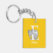 Dr. Seuss's ABC: Brief E - White | Name hinzufügen Schlüsselanhänger (Vorderseite links)