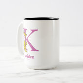 Dr. Seuss's ABC: Brief K - Lila | Name hinzufügen Zweifarbige Tasse (Vorderseite Links)