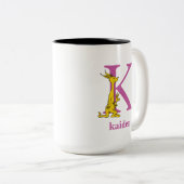 Dr. Seuss's ABC: Brief K - Lila | Name hinzufügen Zweifarbige Tasse (VorderseiteRechts)