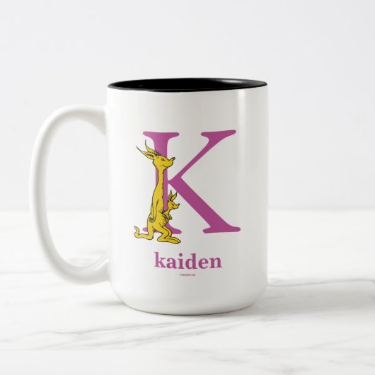 Dr. Seuss's ABC: Brief K - Lila | Name hinzufügen Zweifarbige Tasse (Links)