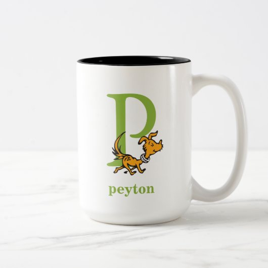 Dr. Seuss's ABC: Brief P - Grün | Name hinzufügen Zweifarbige Tasse (Rechts)
