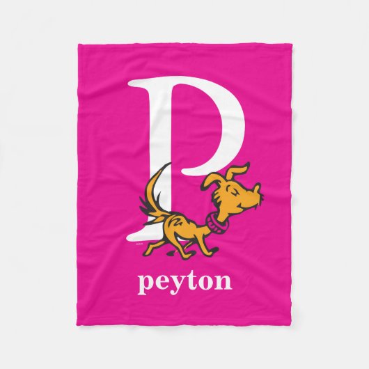 Dr. Seuss's ABC: Brief P - White | Name hinzufügen Fleecedecke (Vorderseite)